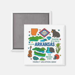 Arkansas Family Trip Keepsake Personalized Magnet