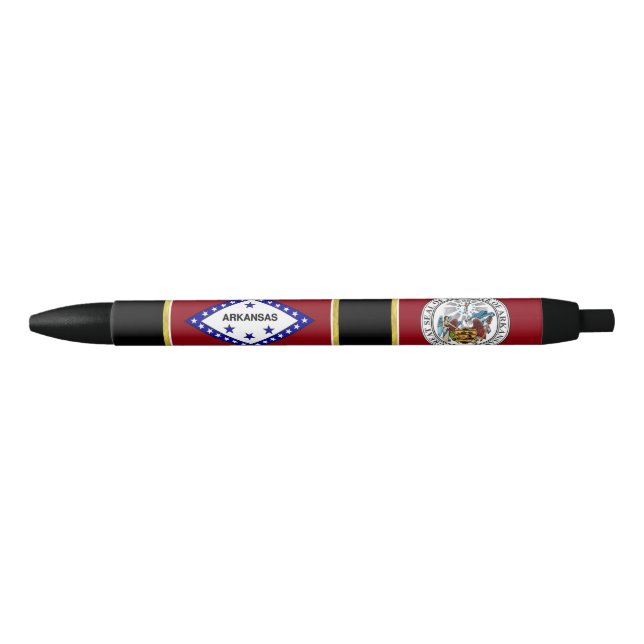 Arkansas flag black ink pen (Front)
