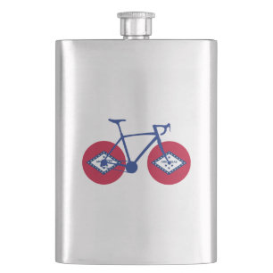 Arkansas Flag Cycling Hip Flask