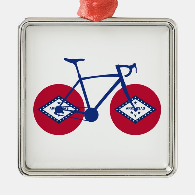 Arkansas Flag Cycling Metal Ornament (Front)