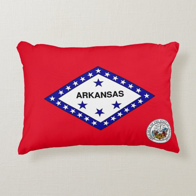 Arkansas flag decorative cushion (Front)