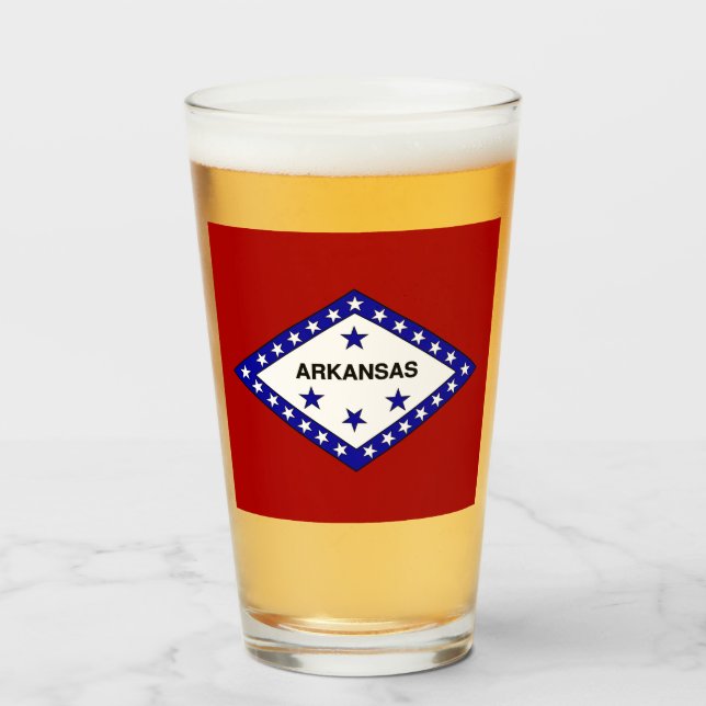 Arkansas flag  glass (Front Filled)