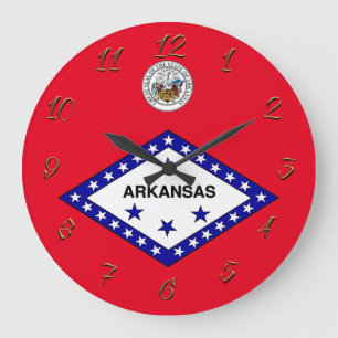 Arkansas flag large clock