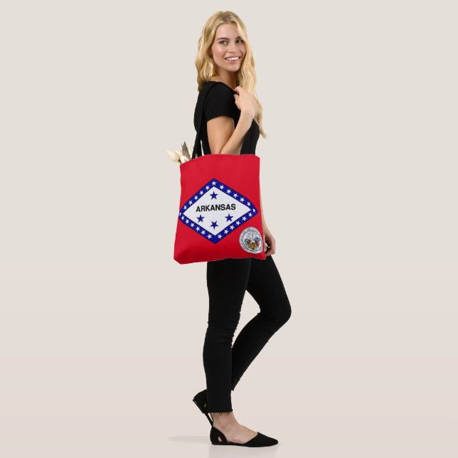 Arkansas flag tote bag (On Model)