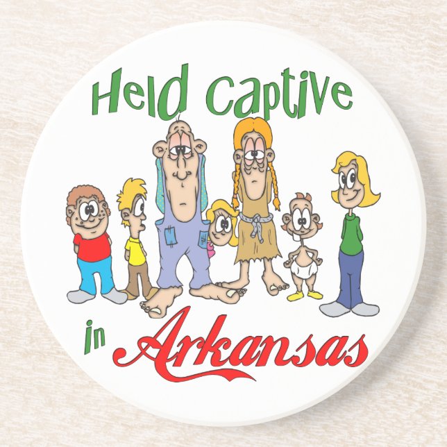 Arkansas Funny Trailer Park Sandstone Coaster (Front)