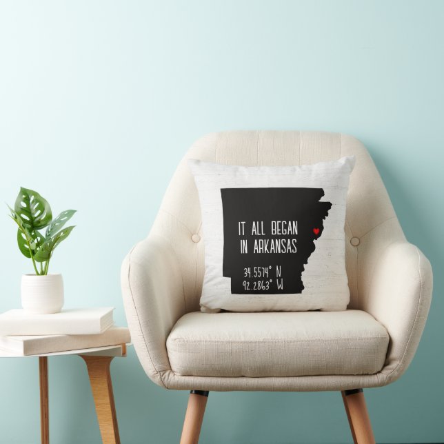 Arkansas GPS Coordinates with Heart Cushion (Chair)