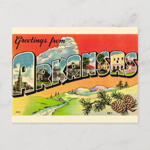 Arkansas Greet Colourful Vintage Postcard 