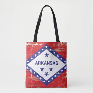 Arkansas grunge Flag Tote Bag