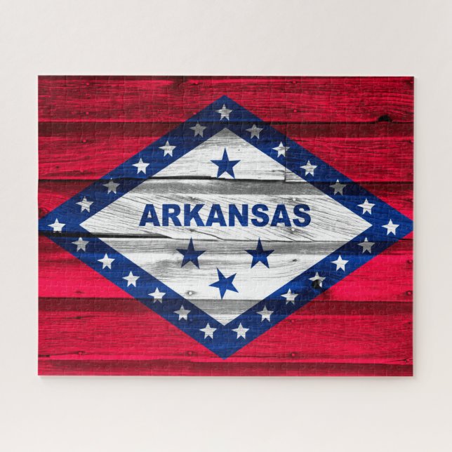 Arkansas Grunge State Flag Jigsaw Puzzle (Horizontal)