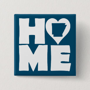 Arkansas Home Heart State Button Badge Pin