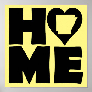 Arkansas Home Heart State Poster Sign