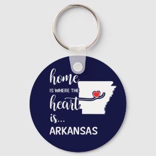 Arkansas home is where the heart is key ring