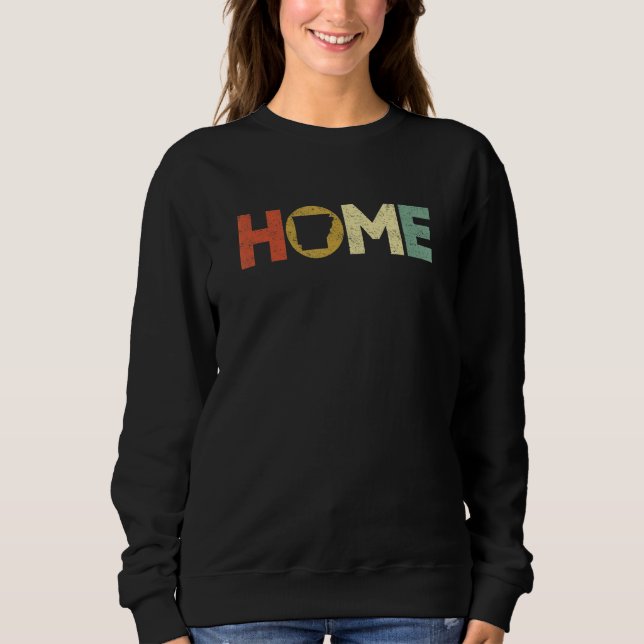 Arkansas Home  State Map Vintage Souvenirs Arkansa Sweatshirt (Front)