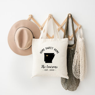 Arkansas Home Sweet Home Family Monogram Tote Bag