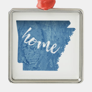 Arkansas Home Wood Grain Metal Ornament