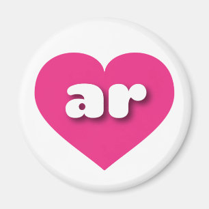 Arkansas hot pink heart - I love ar Magnet