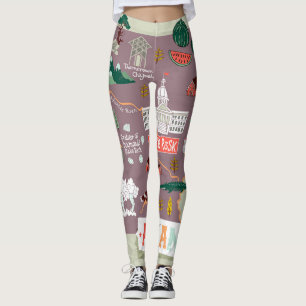 Arkansas Illustrated: USA Travel Map Leggings