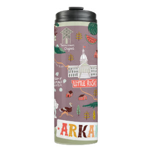 Arkansas Illustrated: USA Travel Map Thermal Tumbler