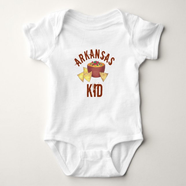 Arkansas Kid Cheese Dip Nacho Chips Foodie Snack Baby Bodysuit (Front)