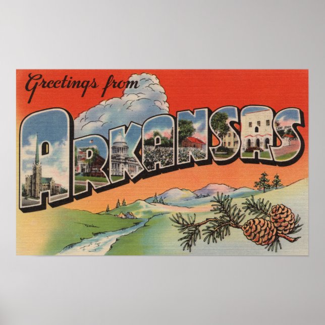 Arkansas (Landscape Scene) - Large Letter Poster (Front)
