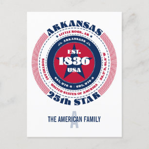 Arkansas, Little Rock, AR, Patriotic, Monogram Postcard