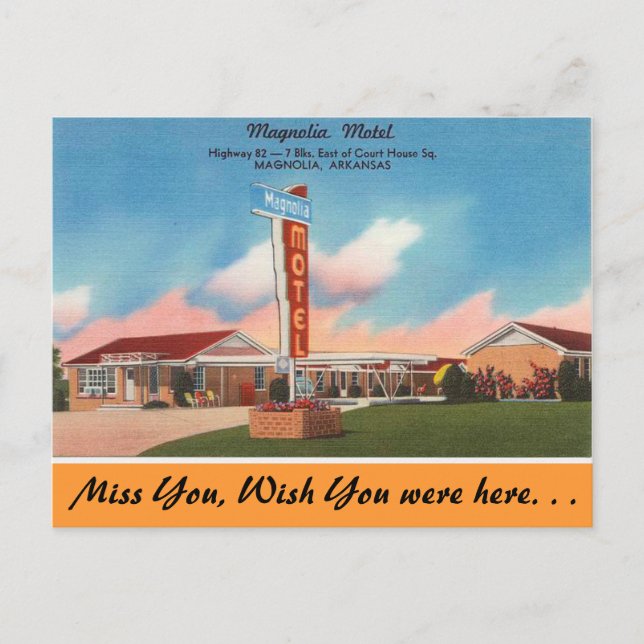 Arkansas, Magnolia Motel Postcard (Front)