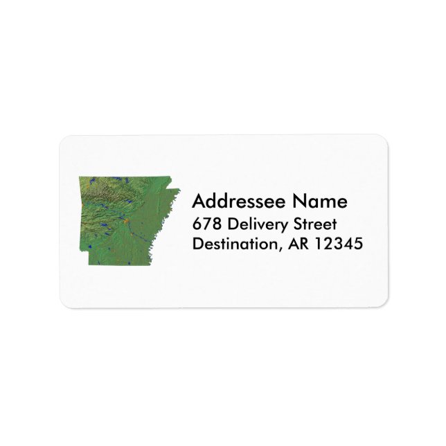 Arkansas Map Address Label (Front)