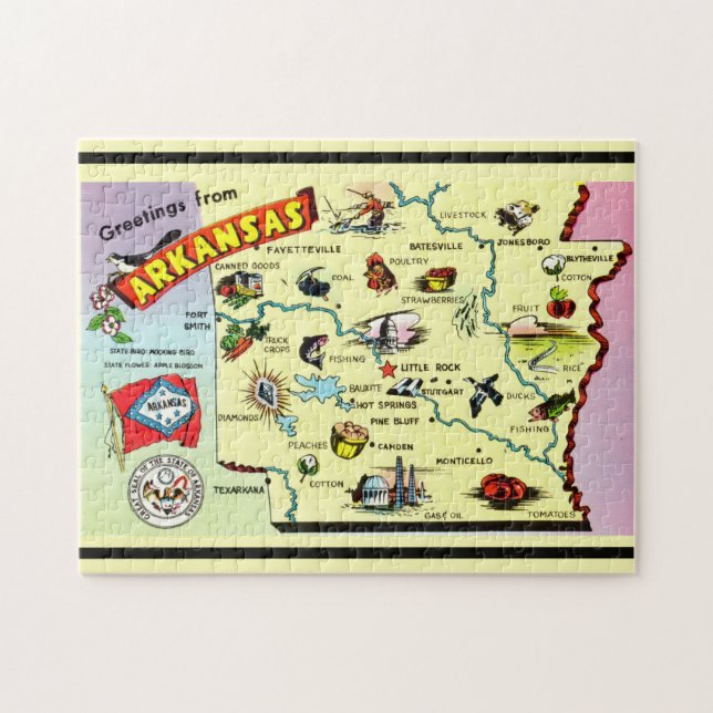 Arkansas Map Jigsaw Puzzle (Horizontal)