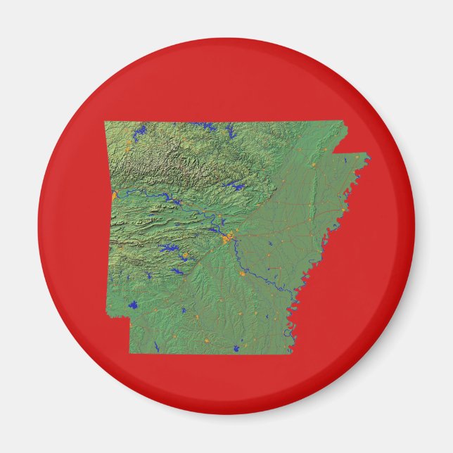 Arkansas Map Magnet (Front)