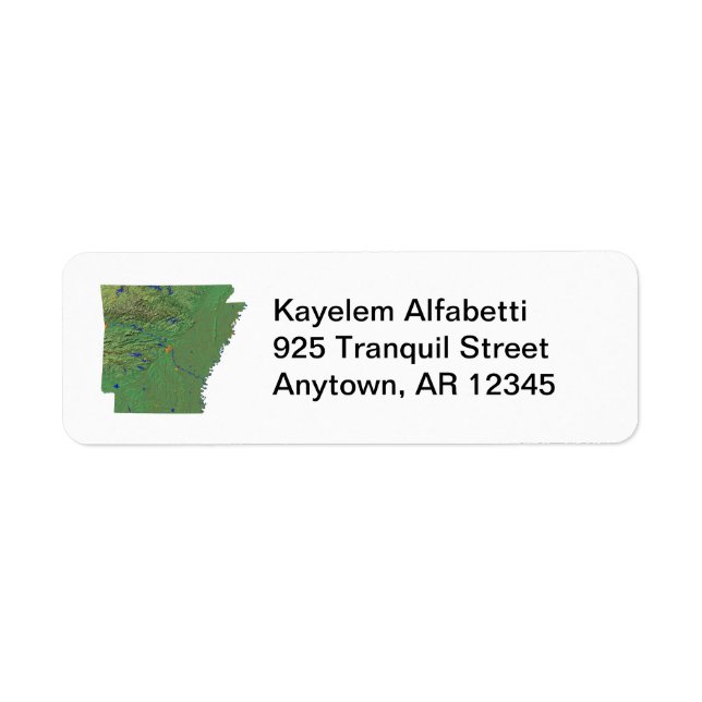 Arkansas Map Return Address Label (Front)