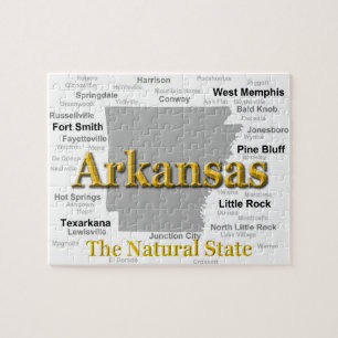 Arkansas Map Silhouette Jigsaw Puzzle