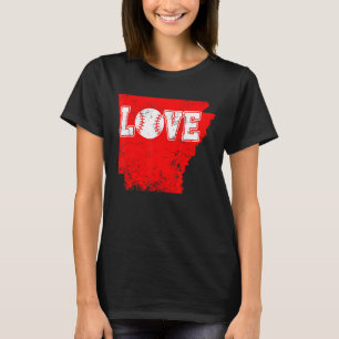 Arkansas Map US State Men Women Kids Retro Cute Ba T-Shirt