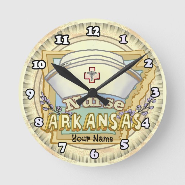 Arkansas Nurse Round Clock (Front)
