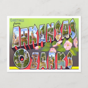 Arkansas Ozarks Vintage Big Letters Postcard