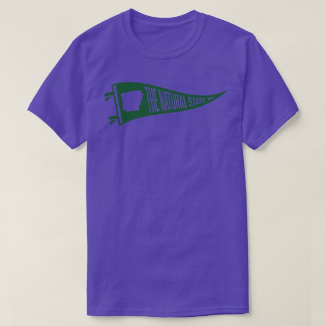 Arkansas Pennant The Natural State Green T-Shirt (Design Front)