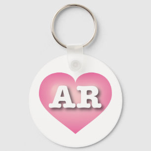 Arkansas Pink Fade Heart - I love AR Key Ring