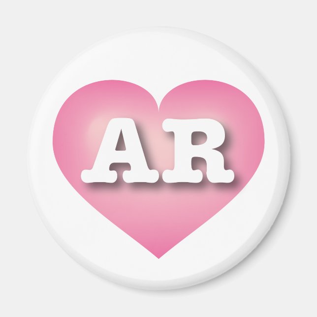 Arkansas Pink Fade Heart - I love AR Magnet (Front)