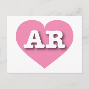 Arkansas Pink Heart - I love AR Postcard