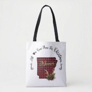 Arkansas Plaid All Come Home For Christmas Tote Bag