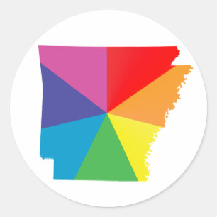arkansas pride : angled : classic round sticker