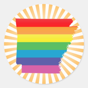 arkansas pride : striped : classic round sticker