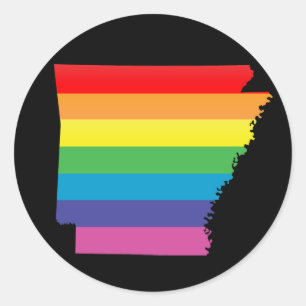 arkansas pride : striped : classic round sticker