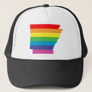 arkansas pride. striped. trucker hat