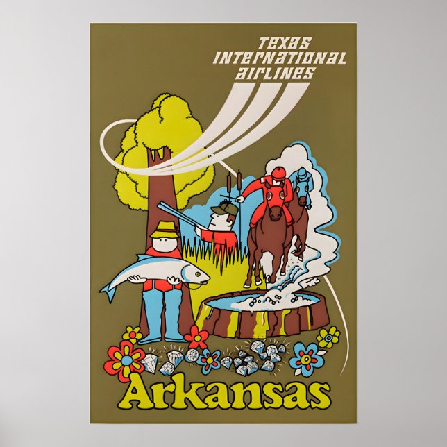 Arkansas Print Travel Poster Art (Front)