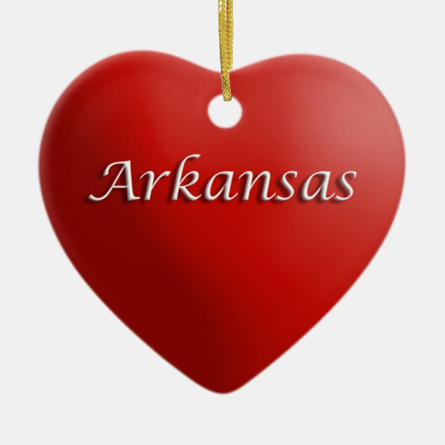Arkansas Red Heart Keepsake Ornament (Front)