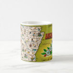 Arkansas Retro Road Map Mug<br><div class="desc">Colourful vintage,  retro postcard map of the State of Arkansas repurposed!</div>