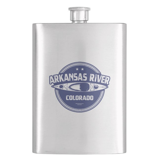 Arkansas River, Colorado Hip Flask (Front)