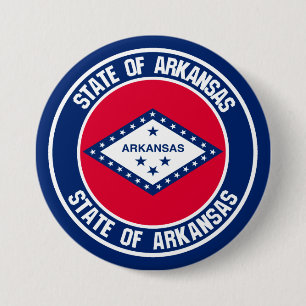 Arkansas Round Emblem 7.5 Cm Round Badge