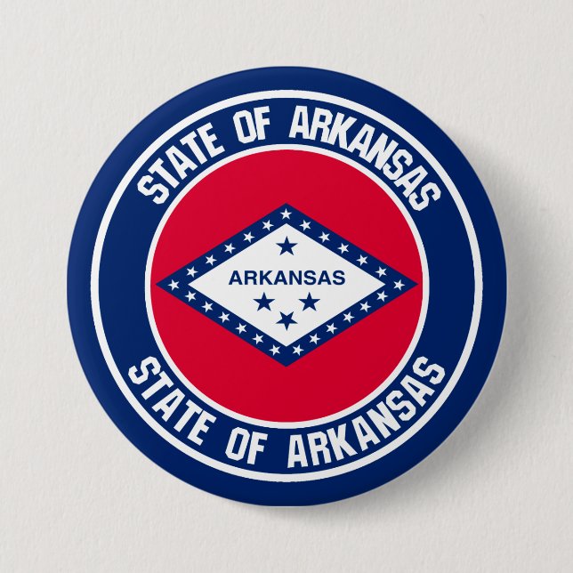Arkansas Round Emblem 7.5 Cm Round Badge (Front)