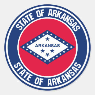 Arkansas Round Emblem Classic Round Sticker